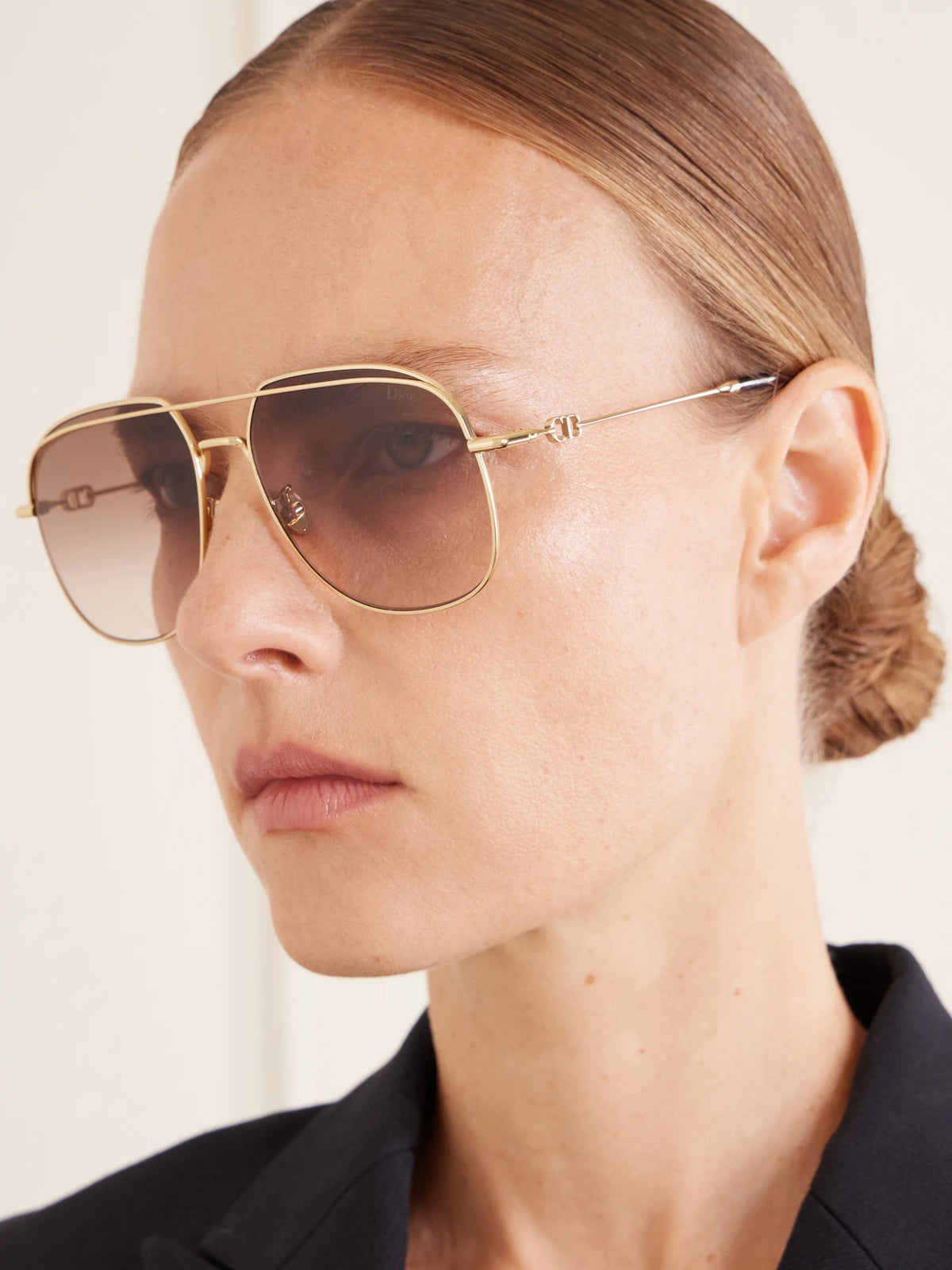 Image of Sunglasses. Product name - Petit Cd A1u Square-frame Gold-tone Sunglasses in Multi colour by brand - DIOR Eyewear
