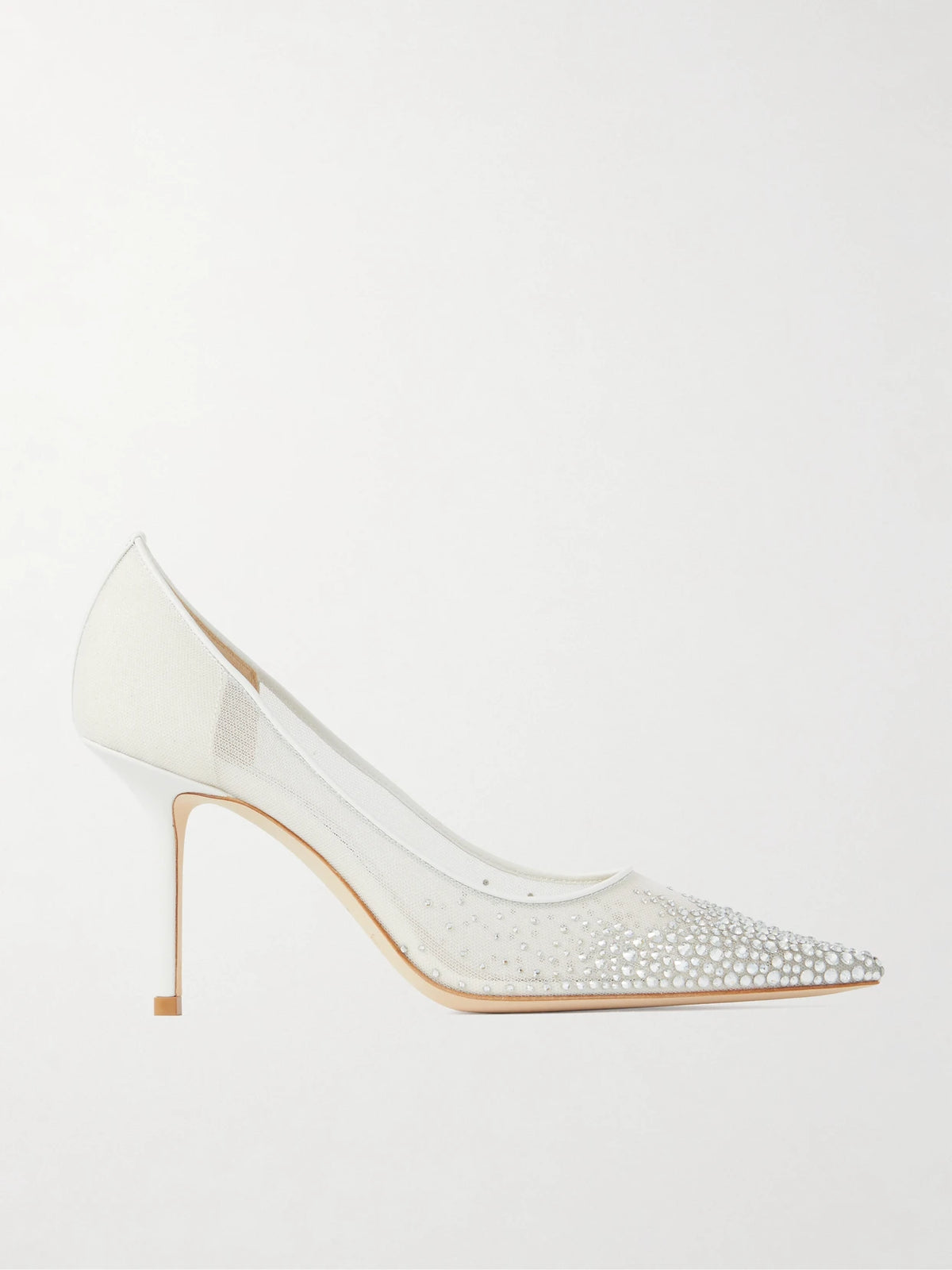Love 85 Leather-trimmed Crystal-embellished Mesh Pumps