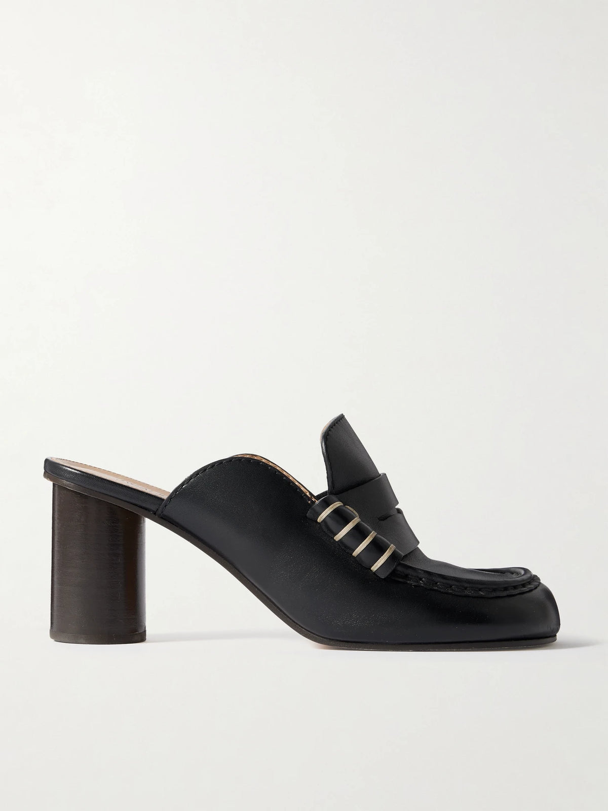 Loafer Whipstitched Leather Mules