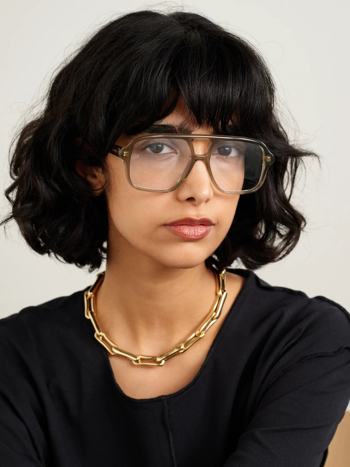 Image of Accessories. Product name - Aviator-style Acetate Optical Glasses in Green colour by brand - Loewe