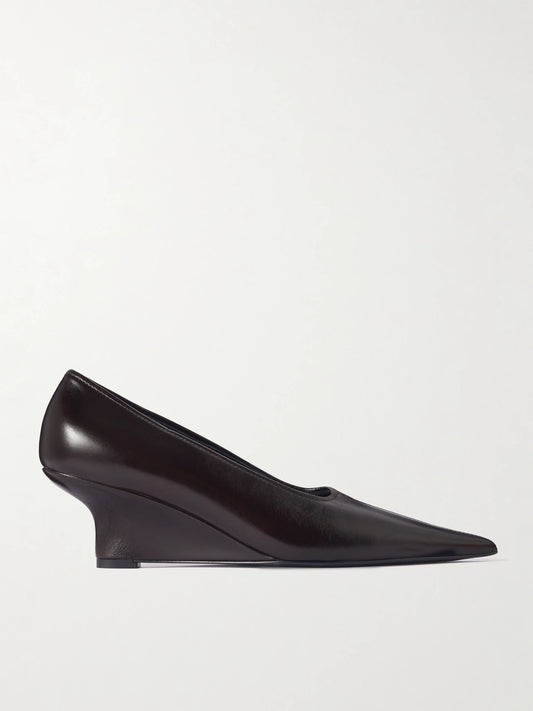Leather Wedge Pumps