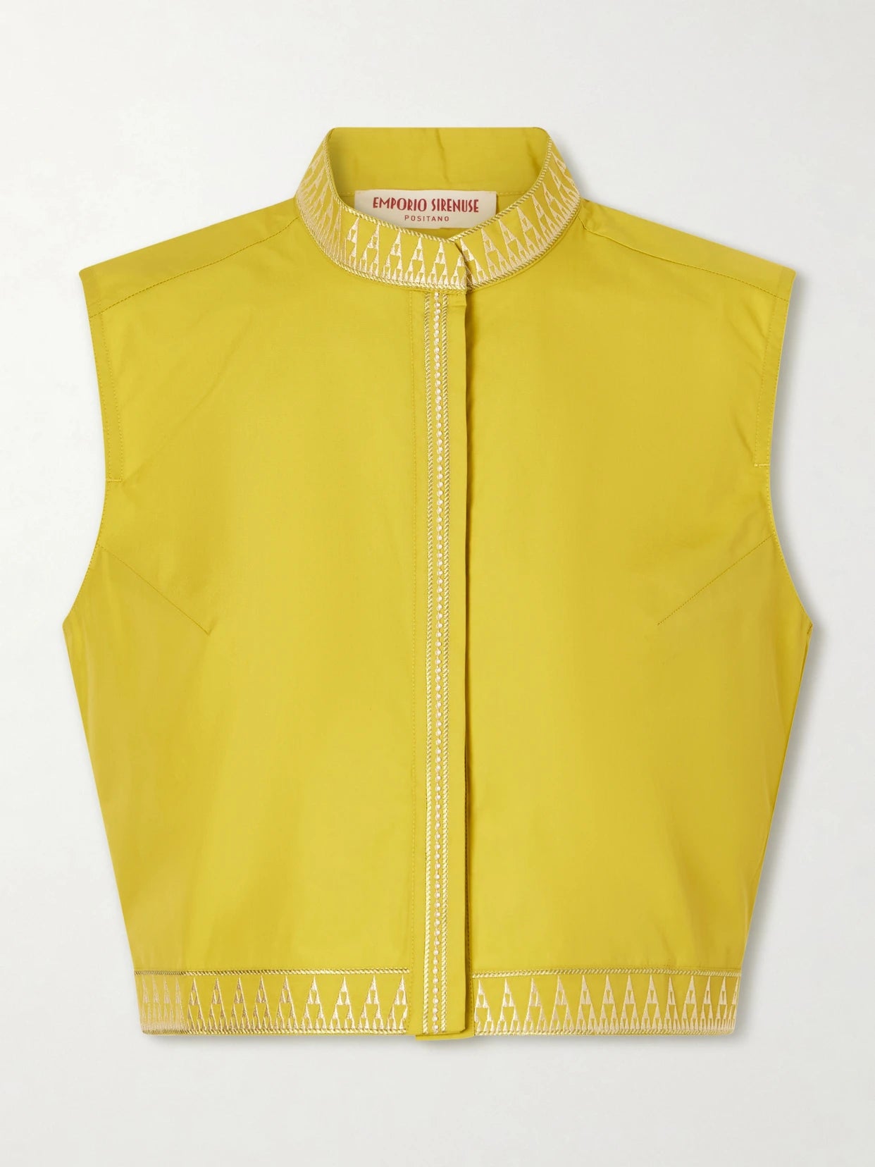 Andorra Papyrus Embroidered Cotton-blend Top