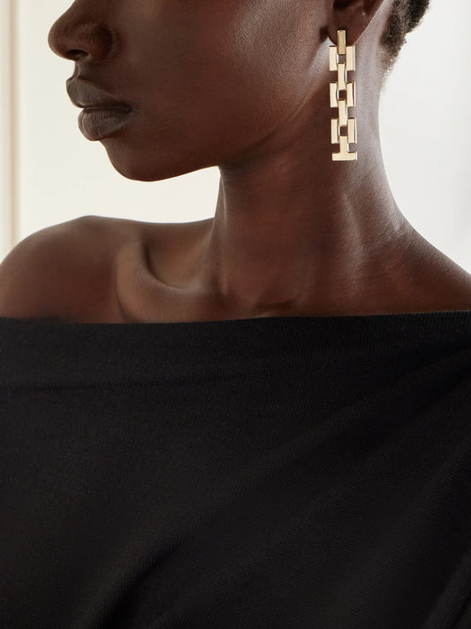 Image of Earrings. Product name - Gold-tone Earrings in Multi colour by brand - TOM FORD