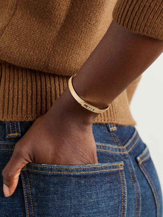 Image of Bracelets. Product name - Move Noa Ciselé 14-karat Gold Diamond Bangle in Multi colour by brand - Messika
