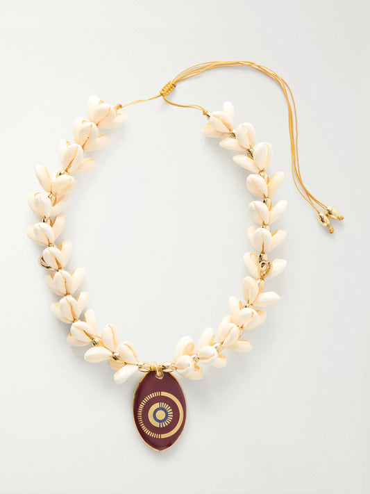 Tohum Gold-plated, Seashell And Ceramic Necklace