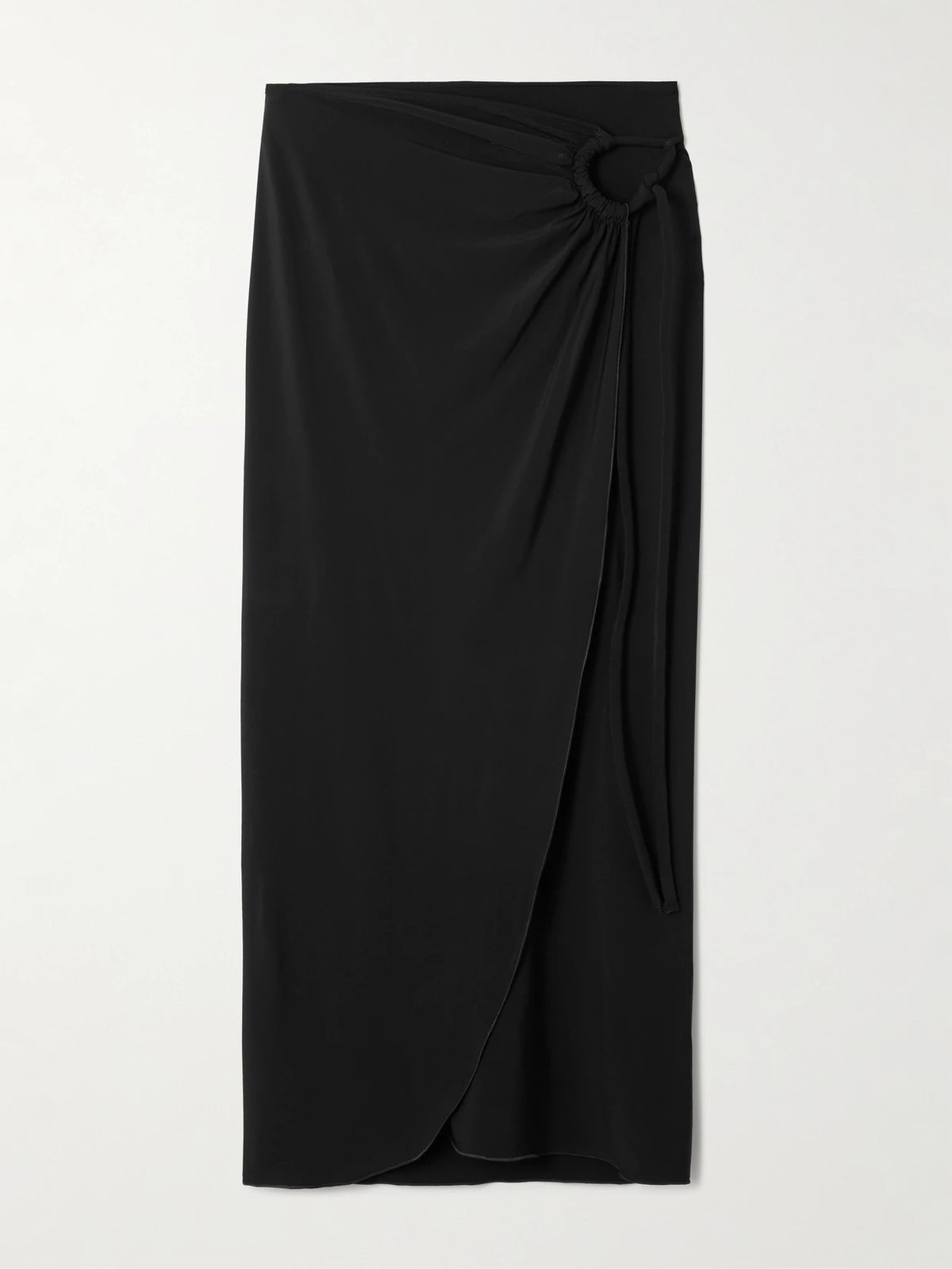 Max Mara Gathered Jersey Wrap-effect Maxi Skirt