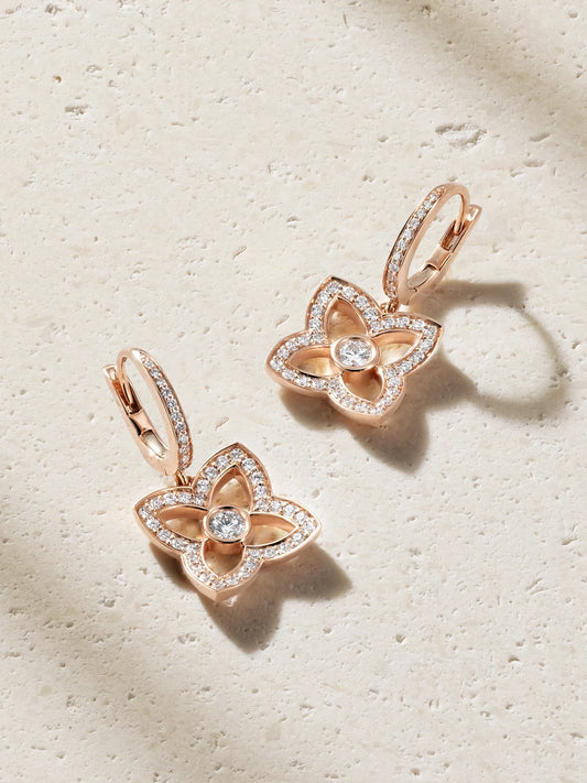 Lotus By De Beers 18-karat Rose Gold Diamond Earrings