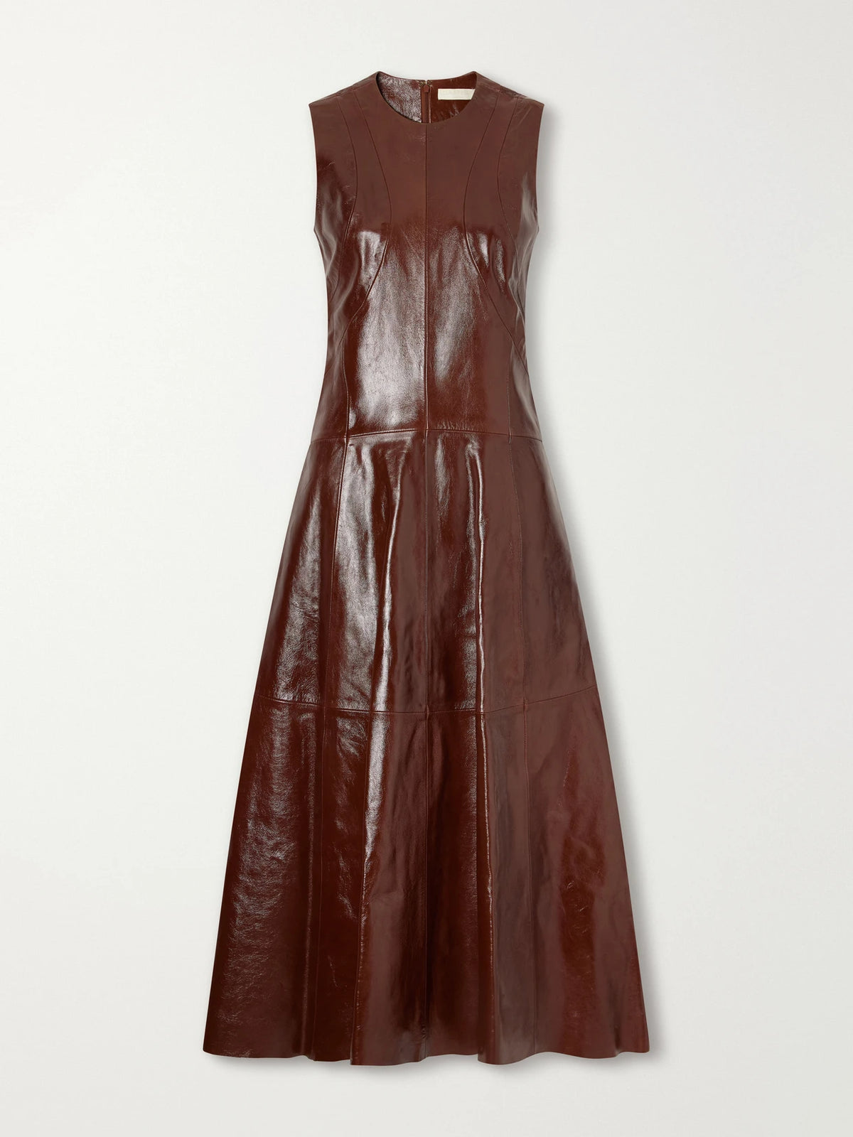 Ulla Johnson Juliette Paneled Patent-leather Midi Dress