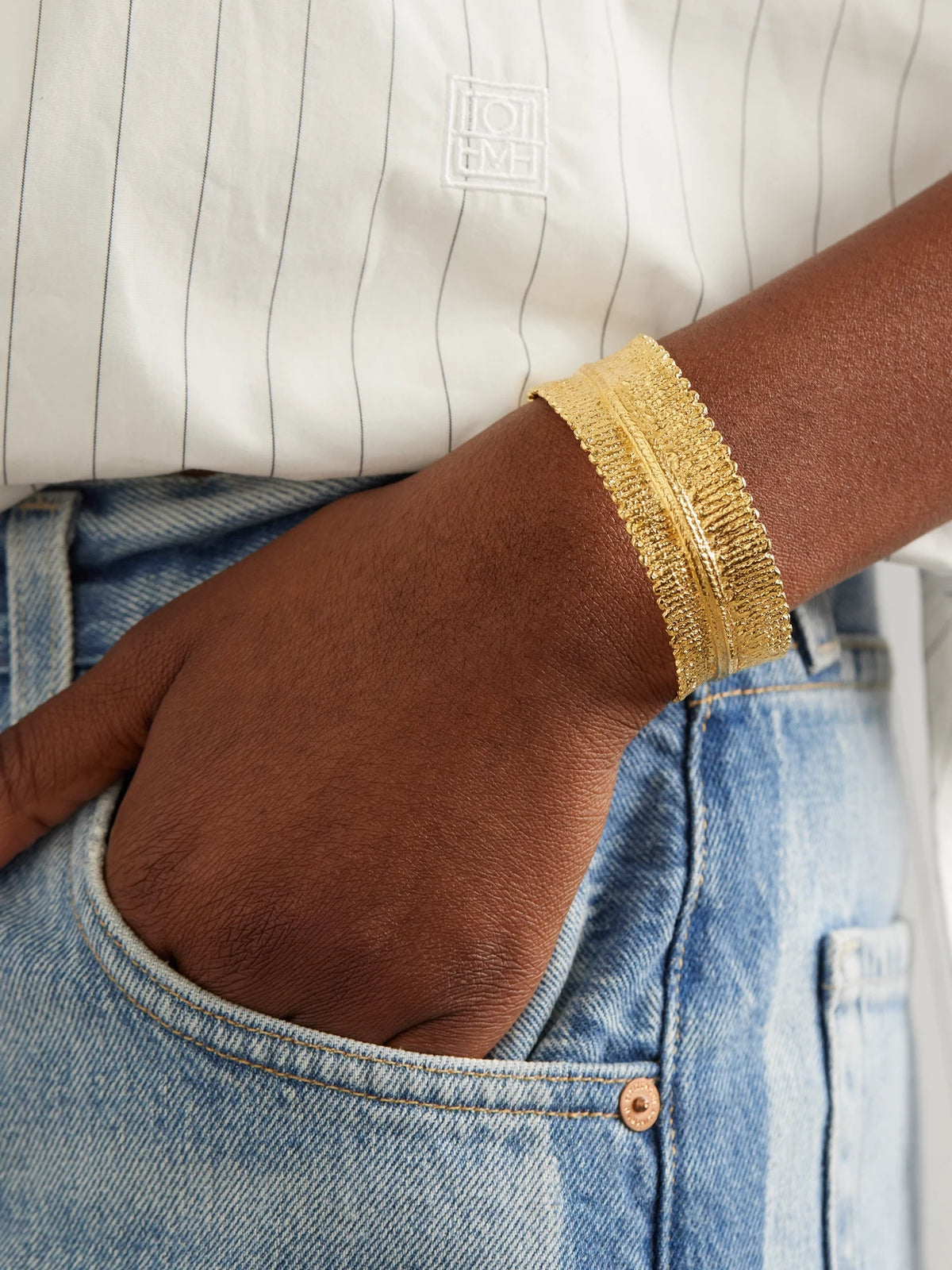 Image of Bracelets. Product name - Artemis Gold-plated Cuff in Multi colour by brand - YSSO