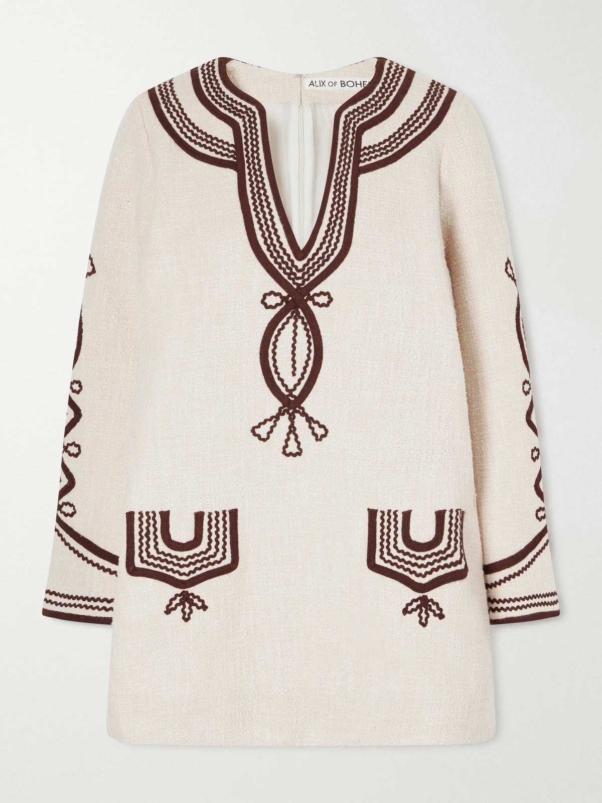 ALIX OF BOHEMIA Rosie Embroidered Cotton-bouclé Mini Dress