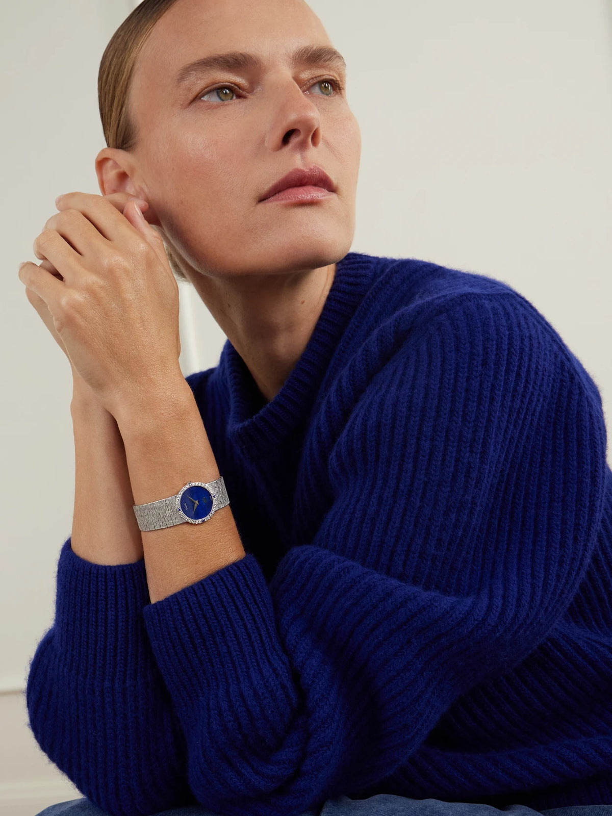 Image of Jewelry. Product name - + Piaget Vintage 1964 Tradition Hand-wound 18-karat White Gold, Lapis Lazuli, Diamond And Sapphire Watch, Ref. 9706 A6 (6" Wrist) in Multi colour by brand - Stephanie Windsor