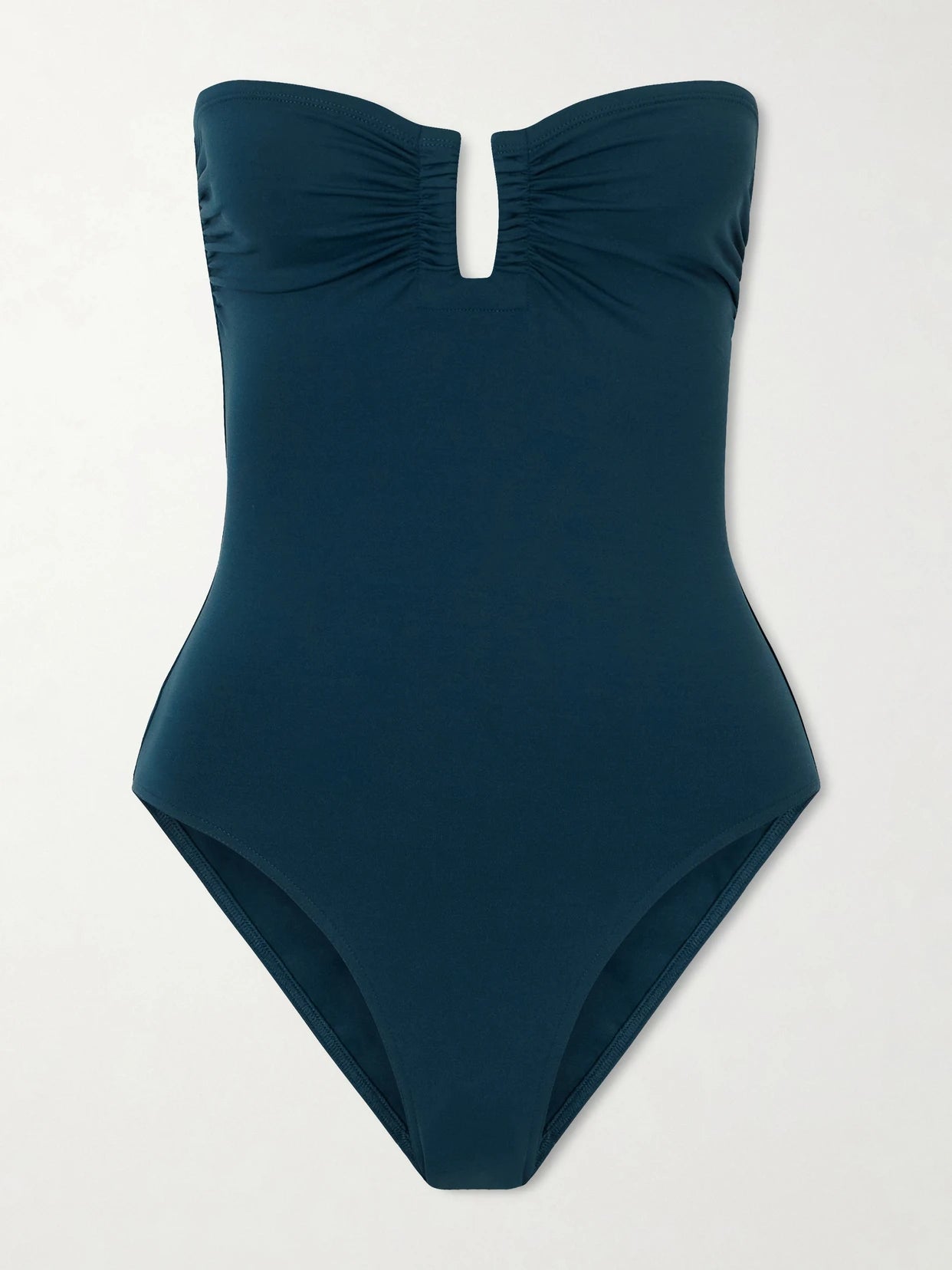 Image of Swimwear. Product name - Les Essentiels Cassiopée Bandeau Swimsuit in Navy colour by brand - Eres