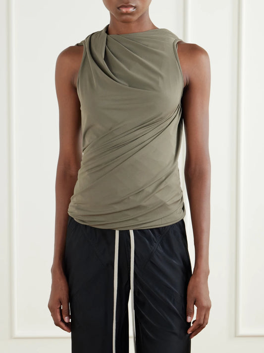 Rick Owens Luna Draped Crepe-jersey Tank