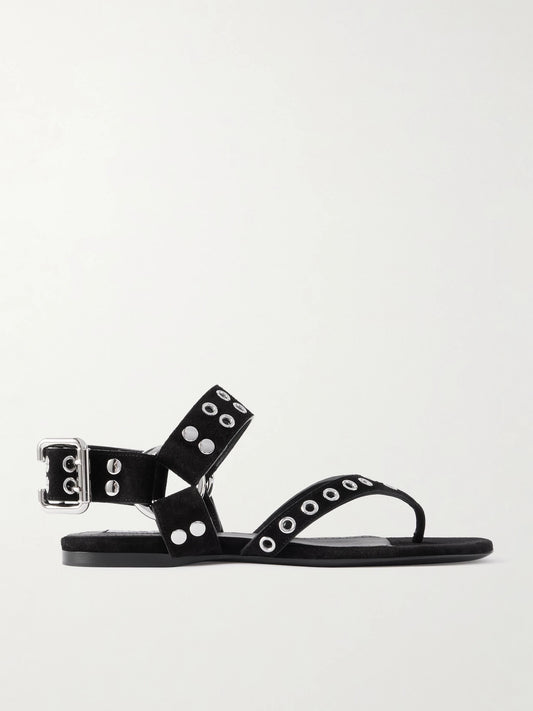 Embellished Suede Sandals