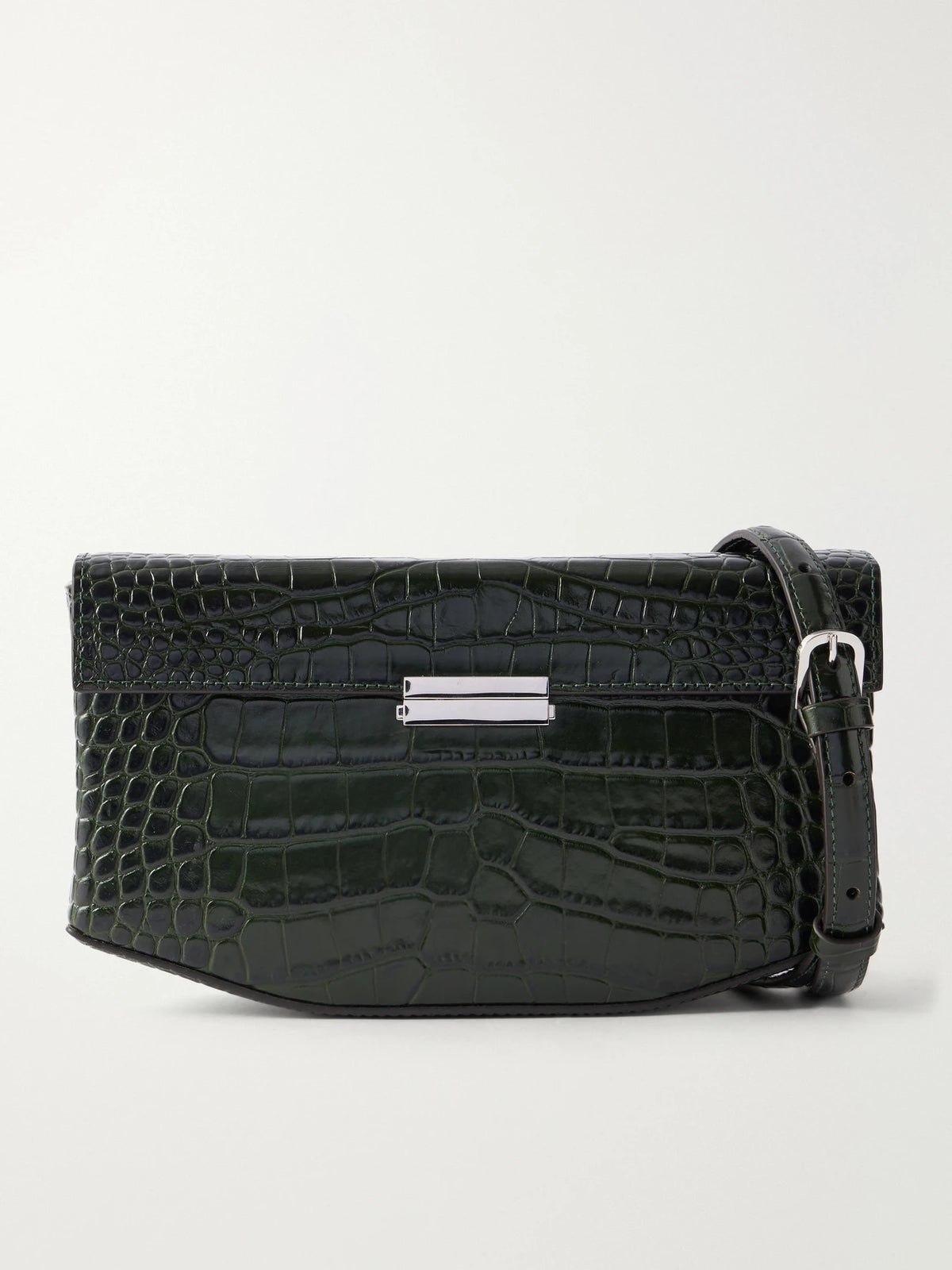 Clip Croc-effect Leather Shoulder Bag