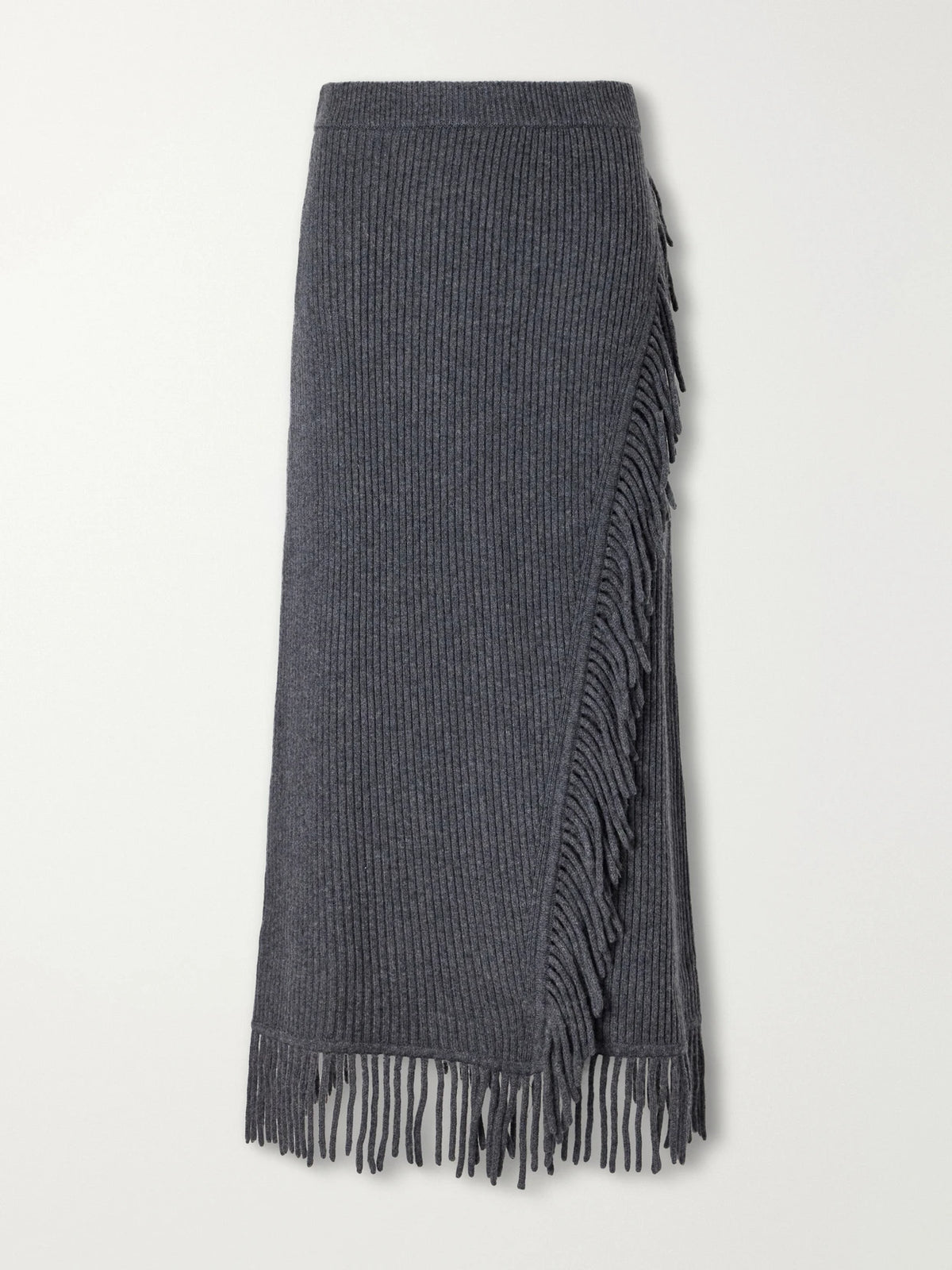 SIMKHAI Casey Draped Wool And Cashmere-blend Skirt