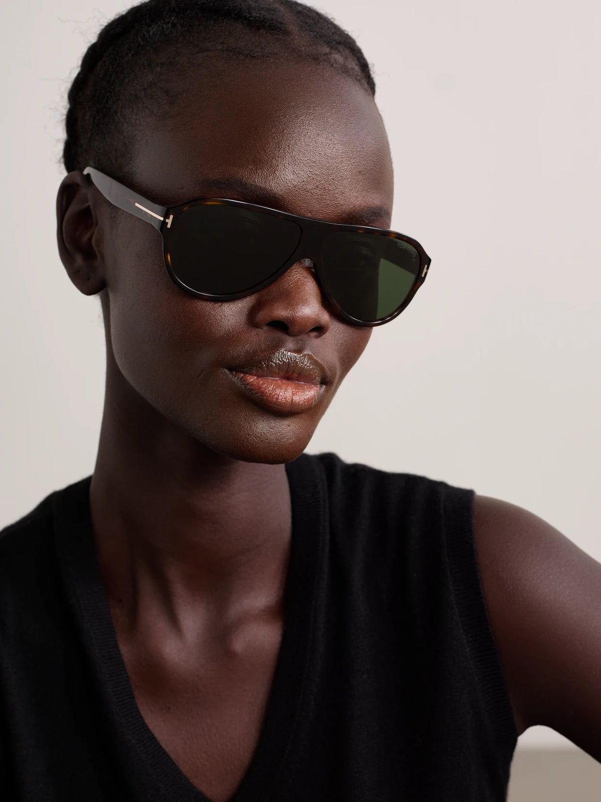 Image of Sunglasses. Product name - Samuele Aviator-style Tortoiseshell Acetate Sunglasses in Multi colour by brand - TOM FORD