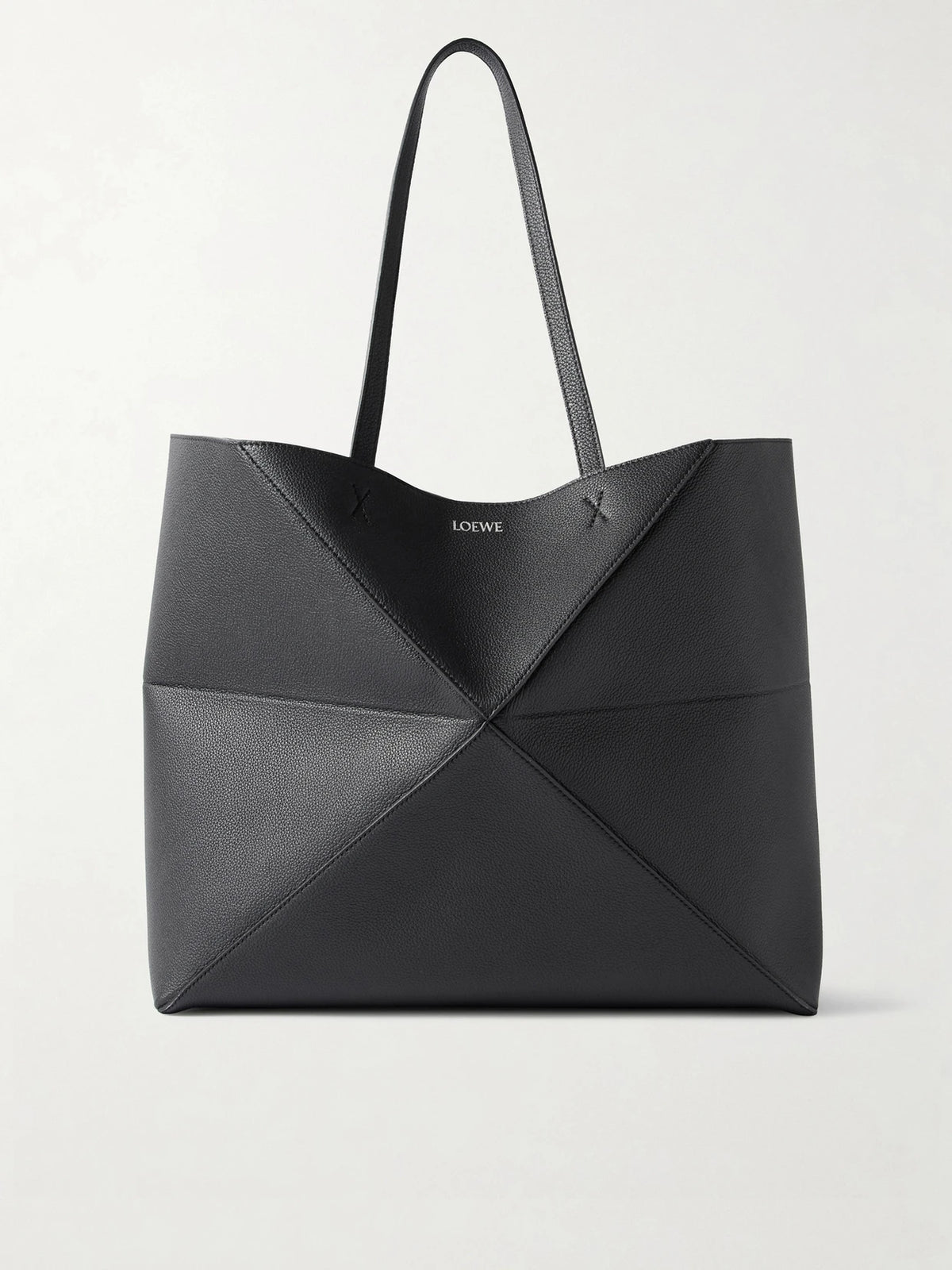 Puzzle Fold Horizontal Large Textured-leather Tote