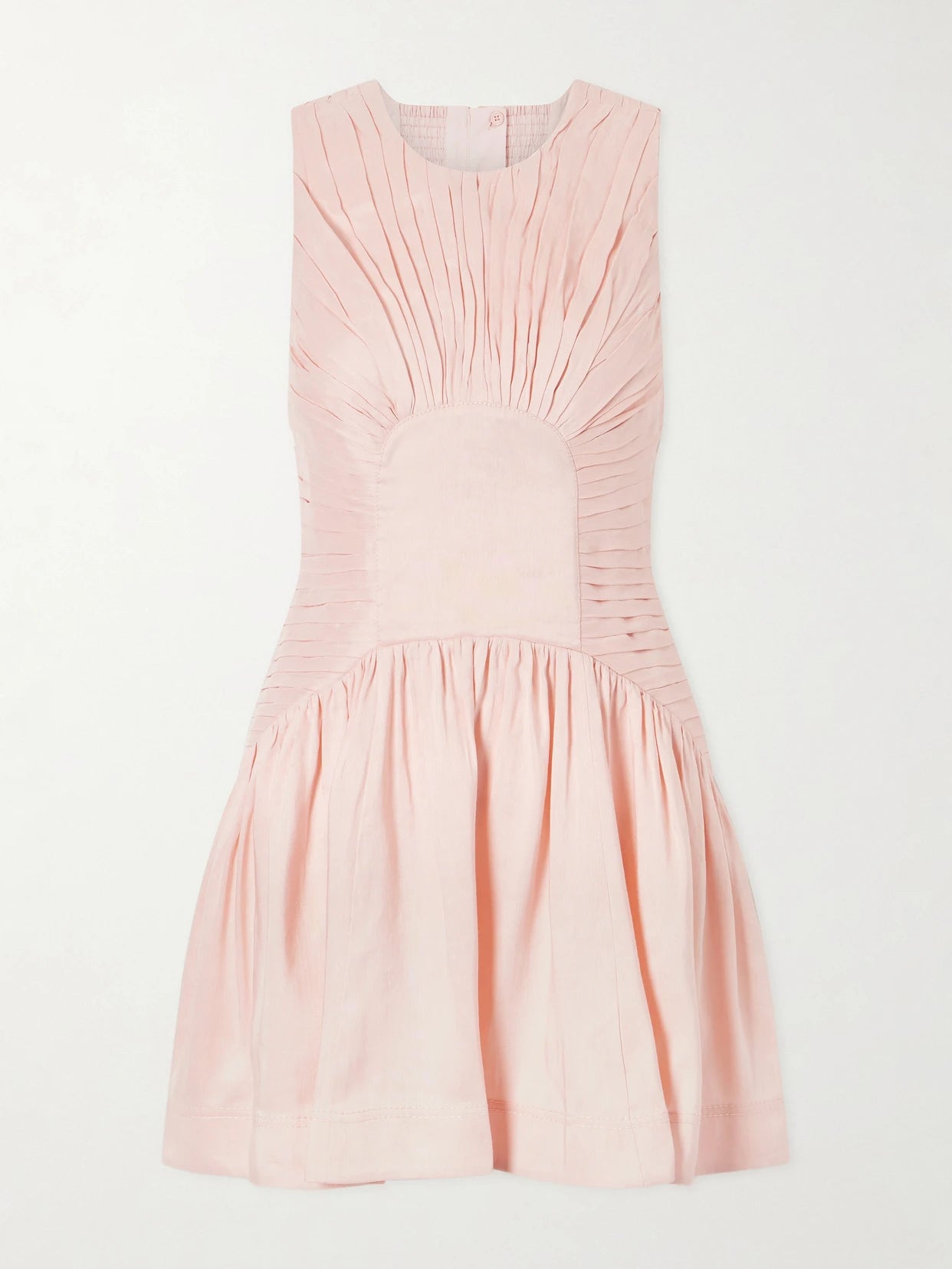 Image of Dresses. Product name - Medea Gathered Linen-blend Mini Dress in Pink colour by brand - Aje