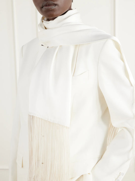 Gabriela Hearst Loma Fringe-detail Silk-satin Scarf