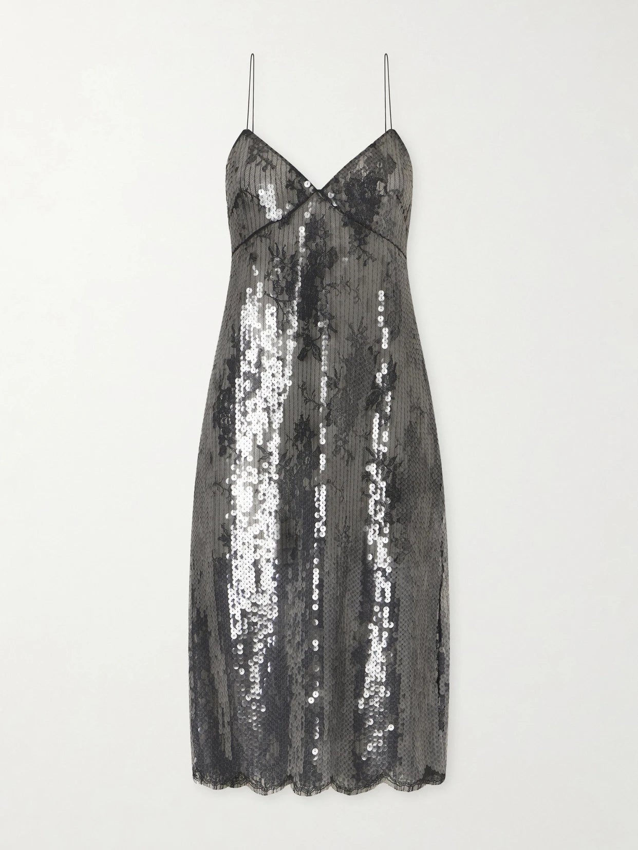 Aya Lace-trimmed Sequin Midi Dress