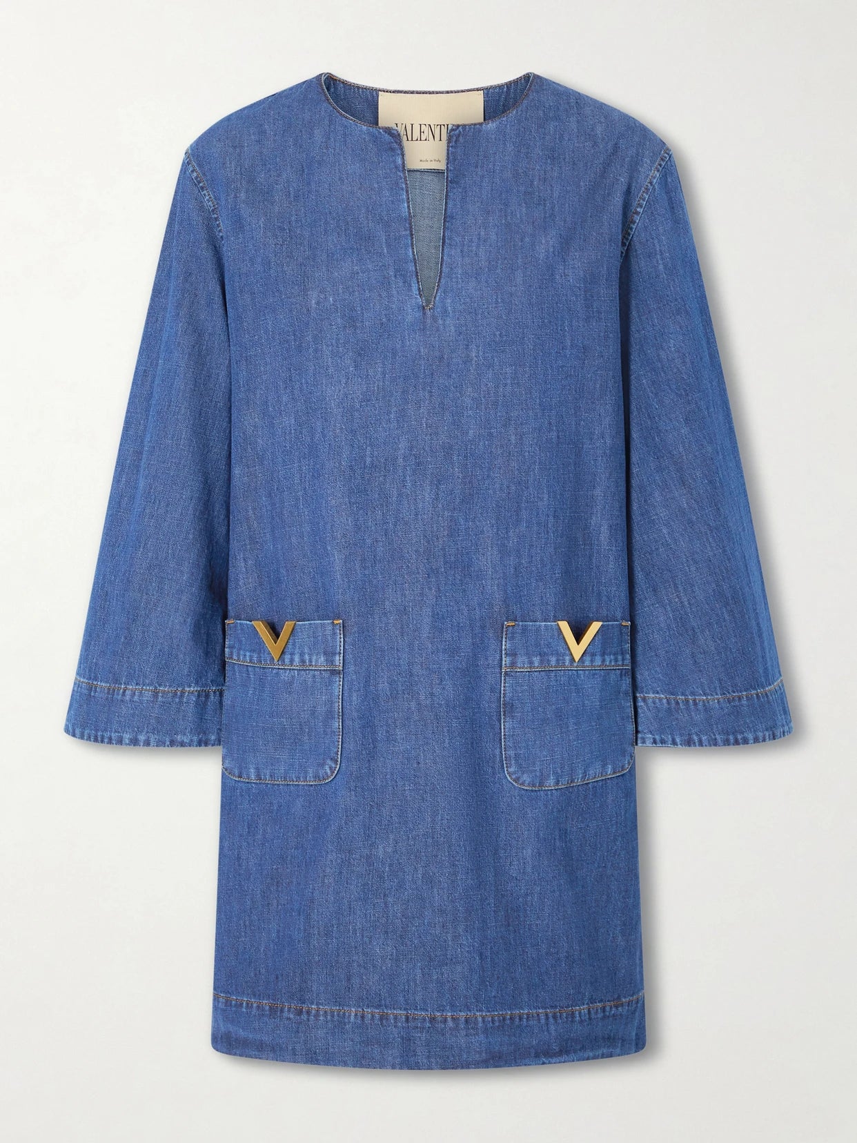 Vlogo Embellished Denim Mini Dress