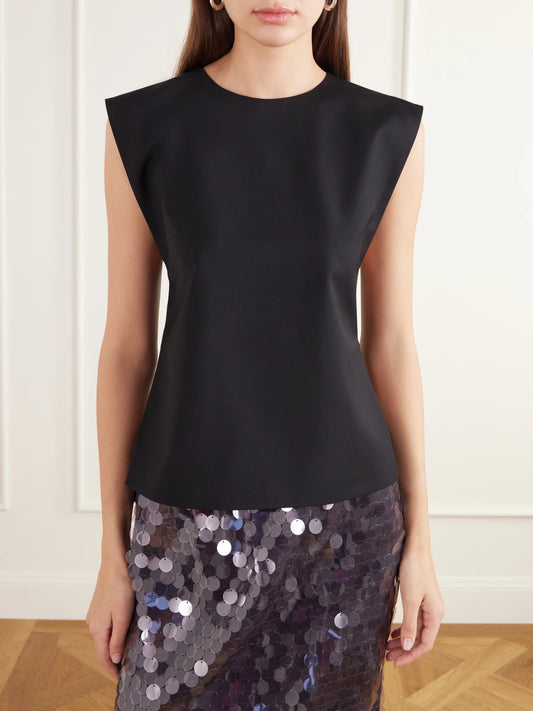 Tibi Tie-detailed Crepe Top