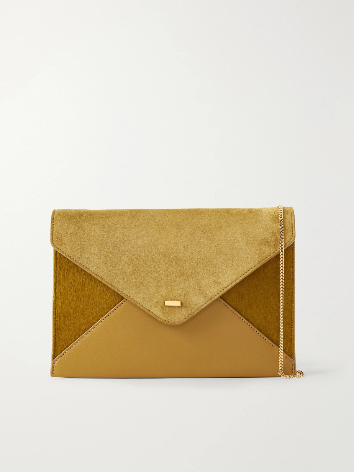 KHAITE Grace Mini Leather, Suede And Calf-hair Clutch