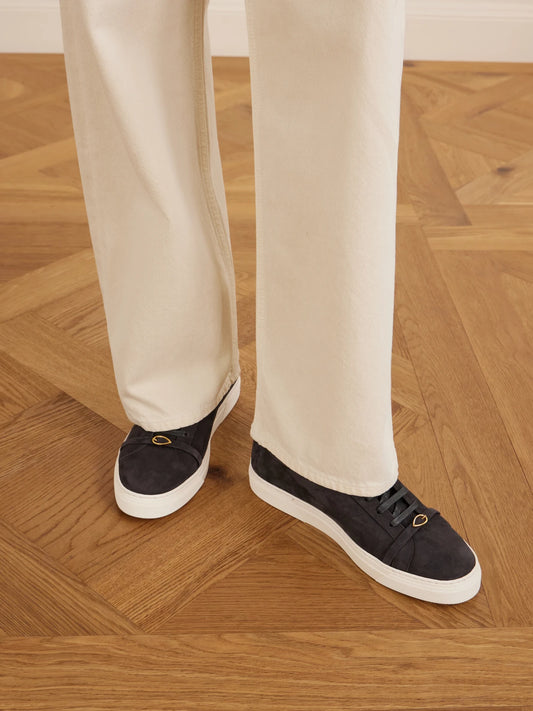Embellished Suede Sneakers