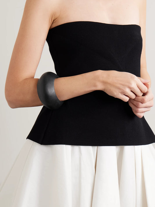 Image of Bracelets. Product name - Boulder Resin Bangle in Black colour by brand - Dinosaur Designs