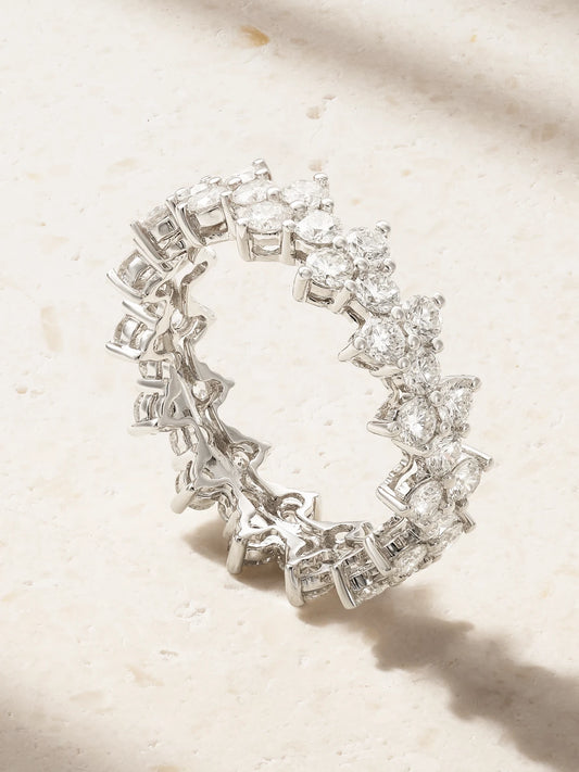 Triangle Eternity 18-karat White Gold Diamond Ring