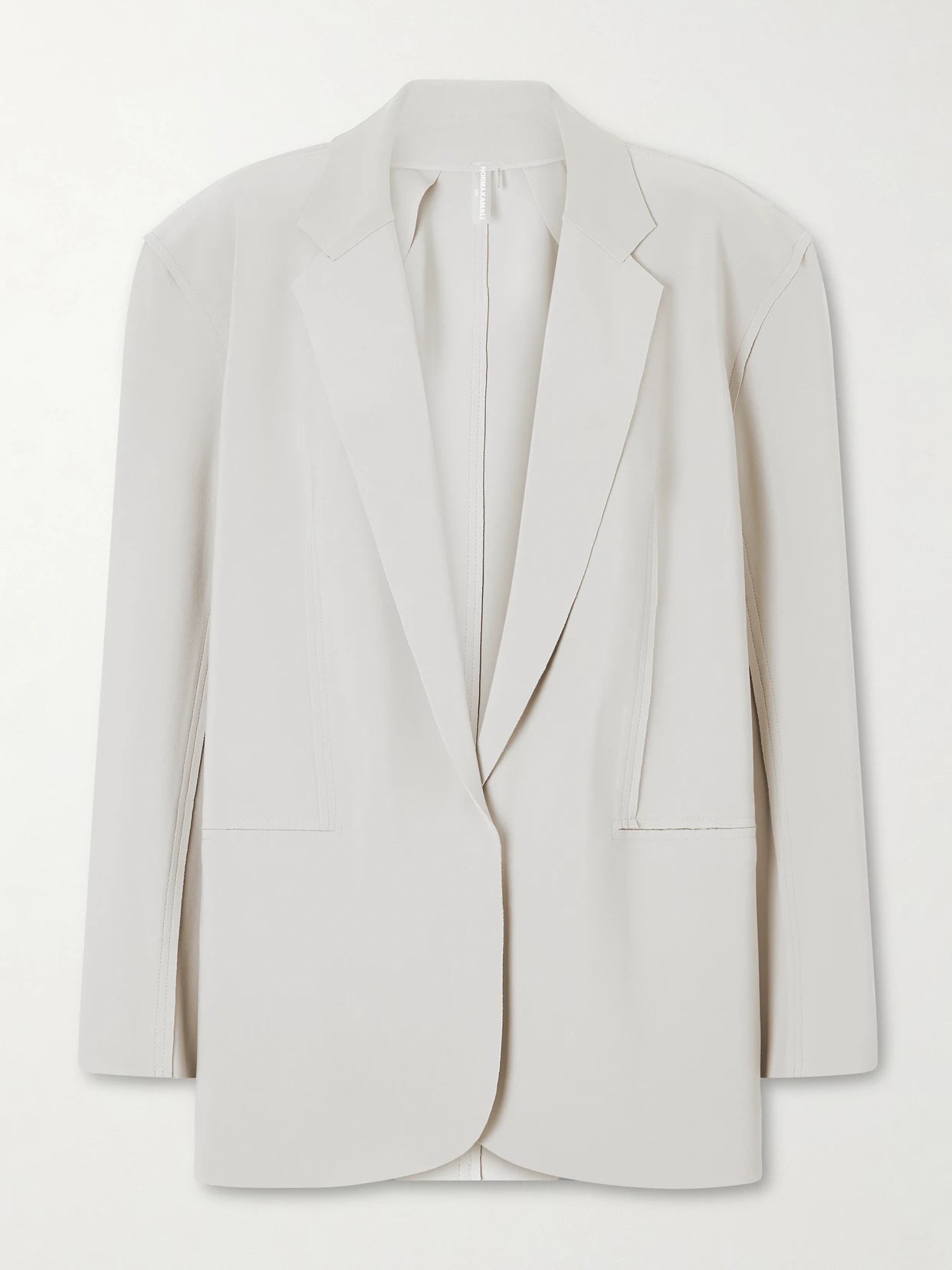 Image of Coats & Jackets. Product name - Single-breasted Stretch-jersey Blazer in Gray colour by brand - Norma Kamali