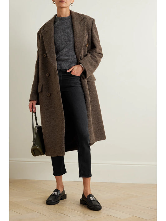 Image of Jeans. Product name - + Net Sustain The Dazzler Ankle Mid-rise Slim-leg Jeans in Black colour by brand - Mother