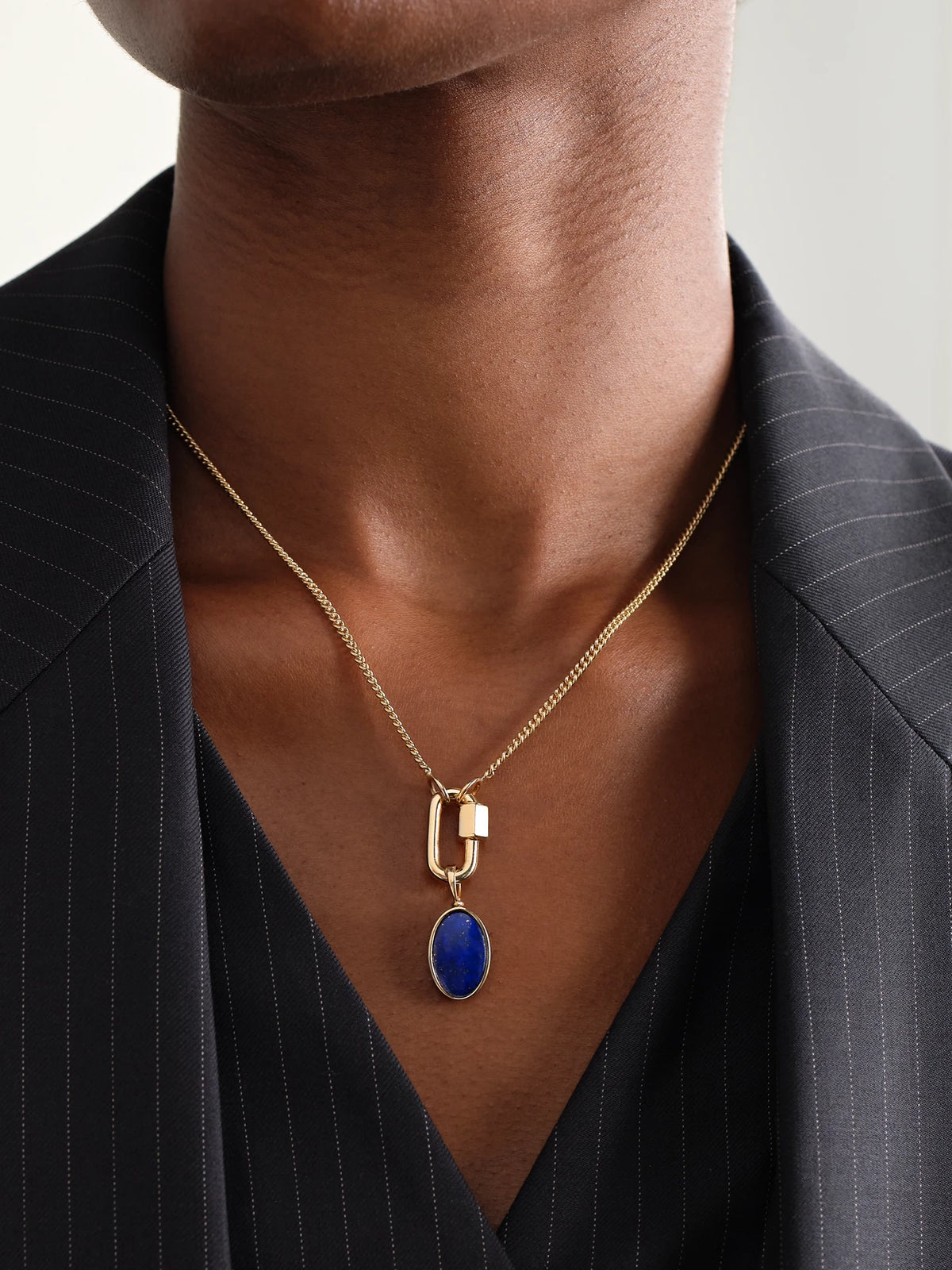 Image of Charms. Product name - 14-karat Gold Lapis Lazuli Pendant in Multi colour by brand - Marla Aaron