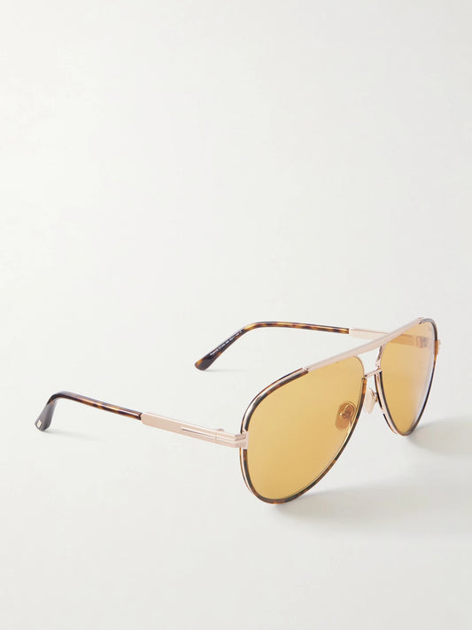 Rupert-02 Aviator-style Tortoiseshell And Metal Sunglasses