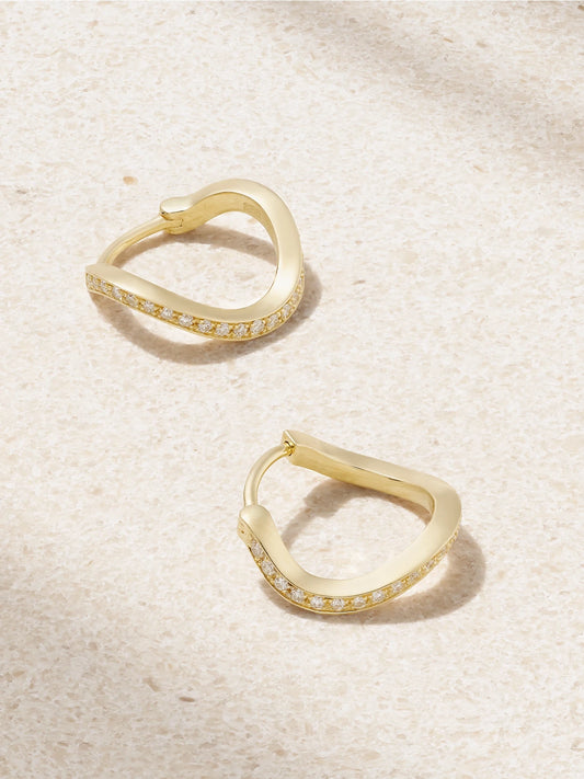 Daisy Ocean 18-karat Recycled Gold Diamond Hoop Earrings