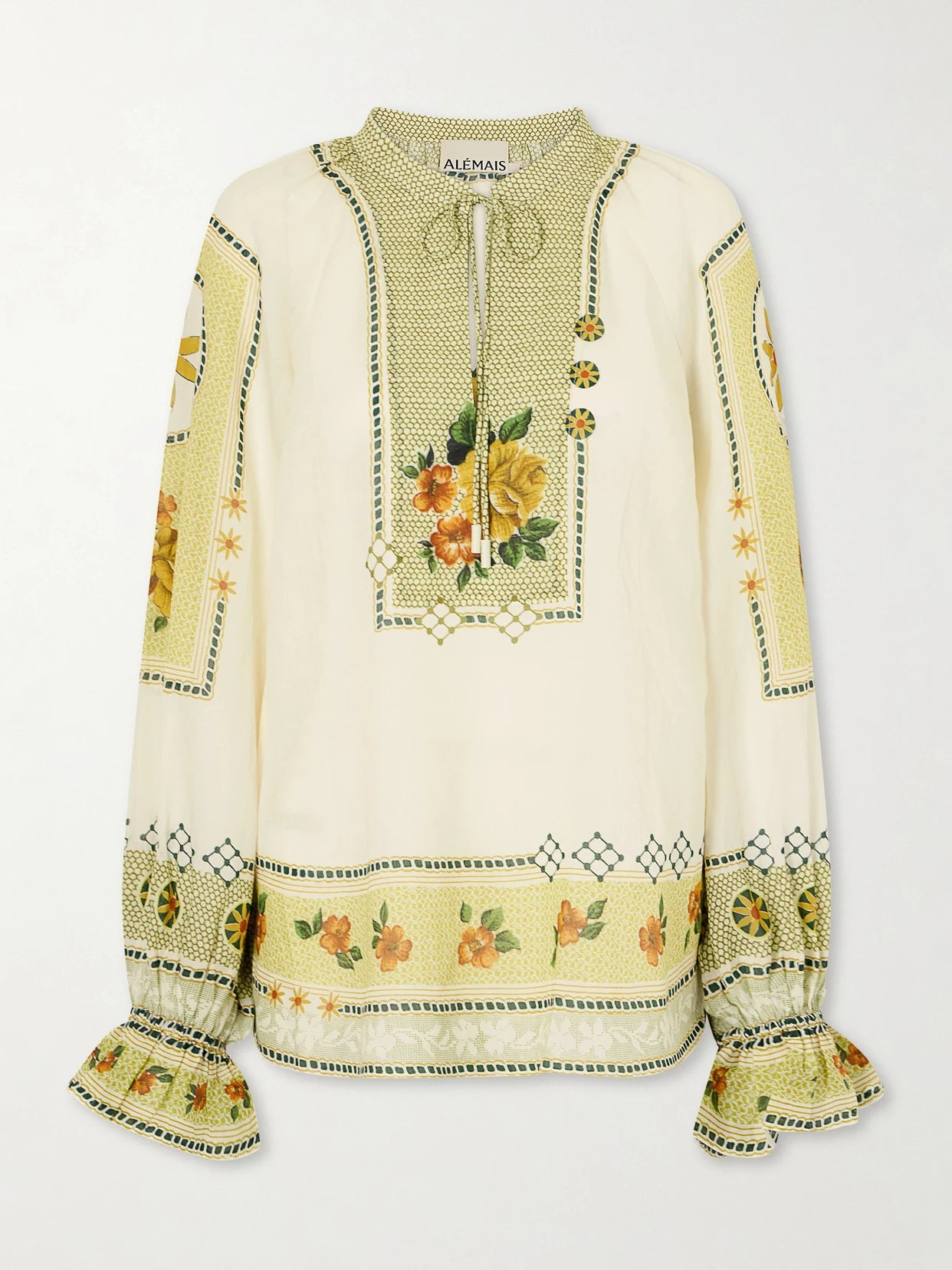 Dixie Floral-print Ramie Top