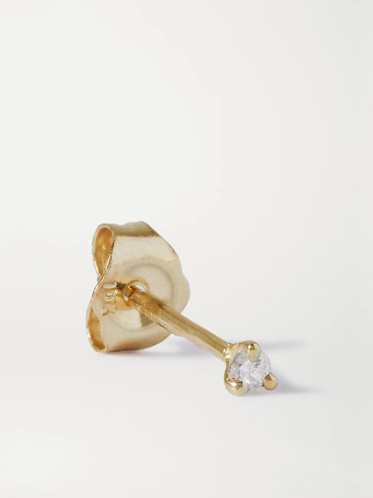 Teeny Gold Diamond Single Earring