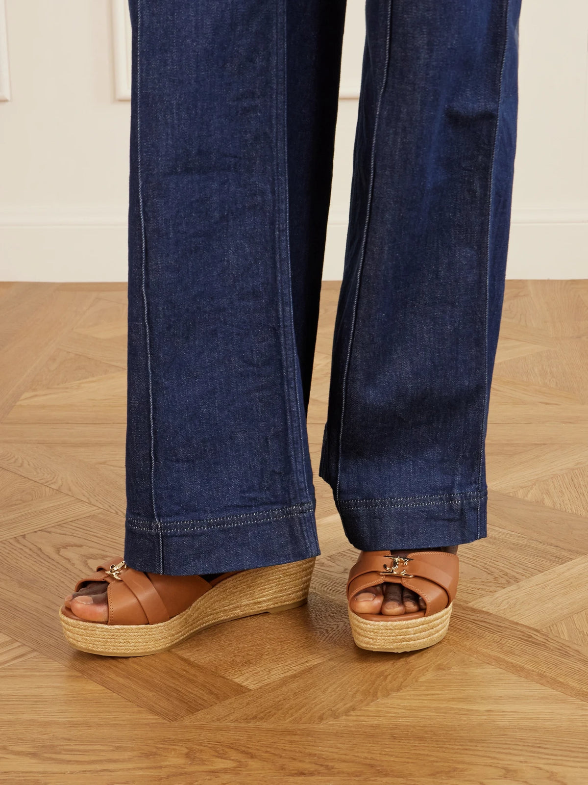 Leda Logo-embellished Leather Platform Espadrilles