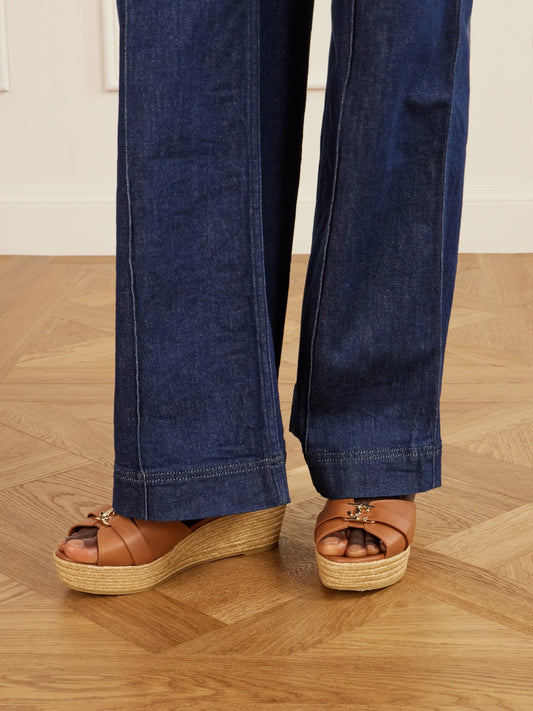 Leda Logo-embellished Leather Platform Espadrilles
