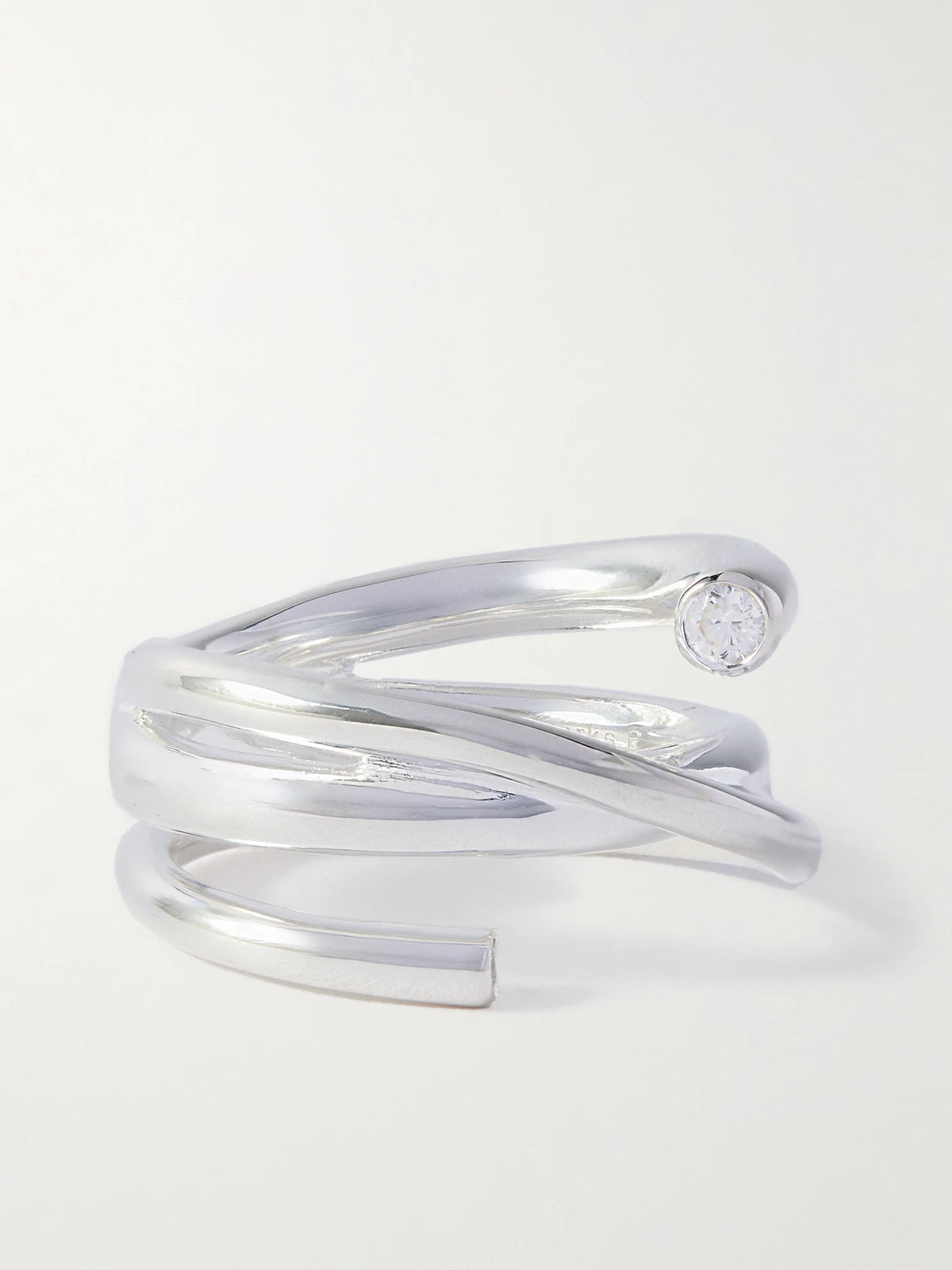 Silver-plated Recycled Silver Cubic Zirconia Ring