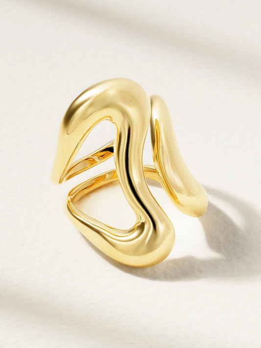 Bold Stream Open 18-karat Gold Ring