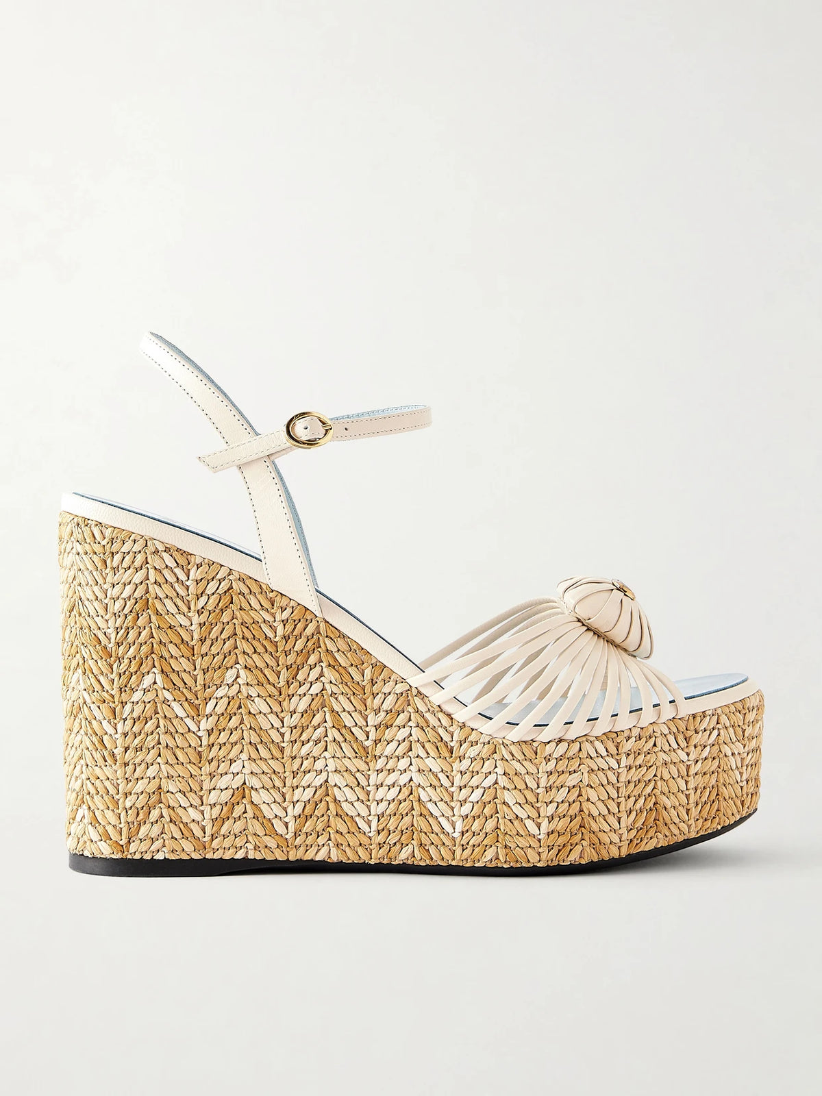 Coeur Royal 40 Embellished Leather Wedge Espadrilles