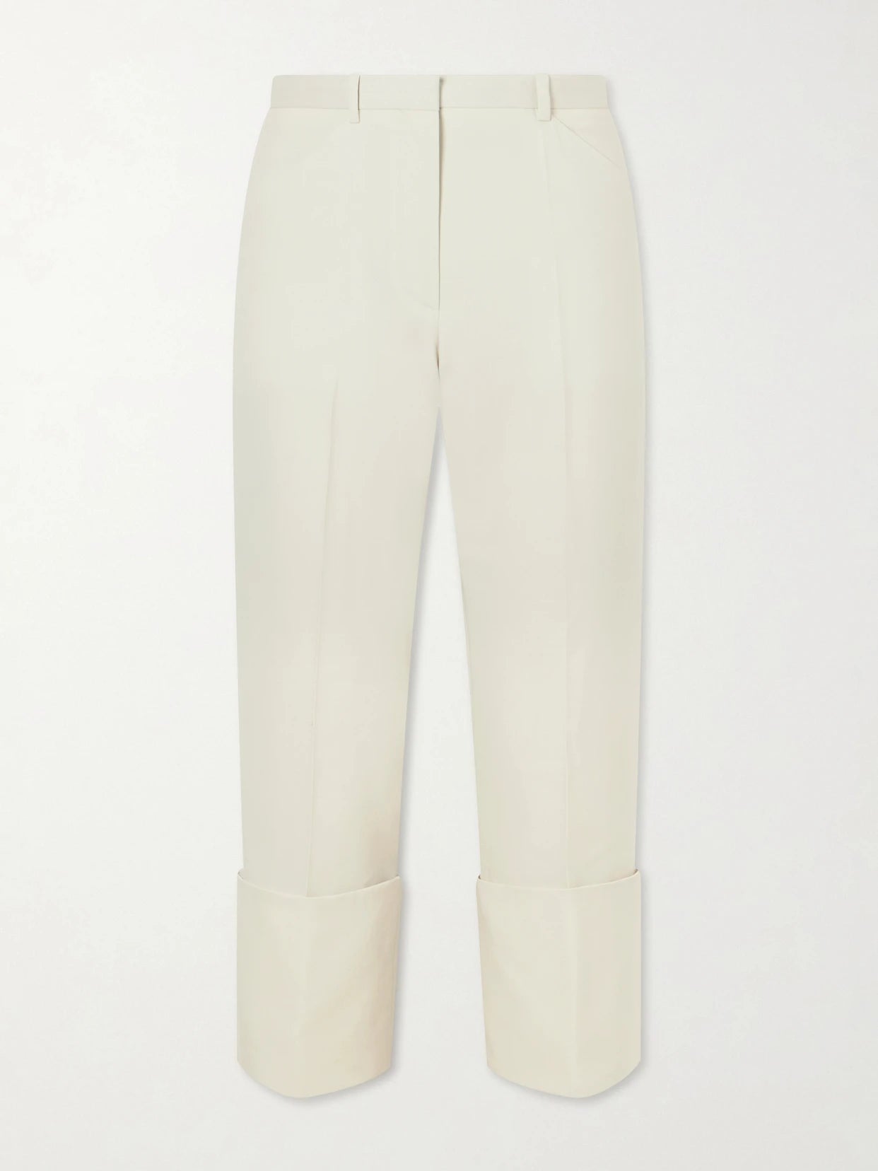 Ramie-blend Twill Straight-leg Pants