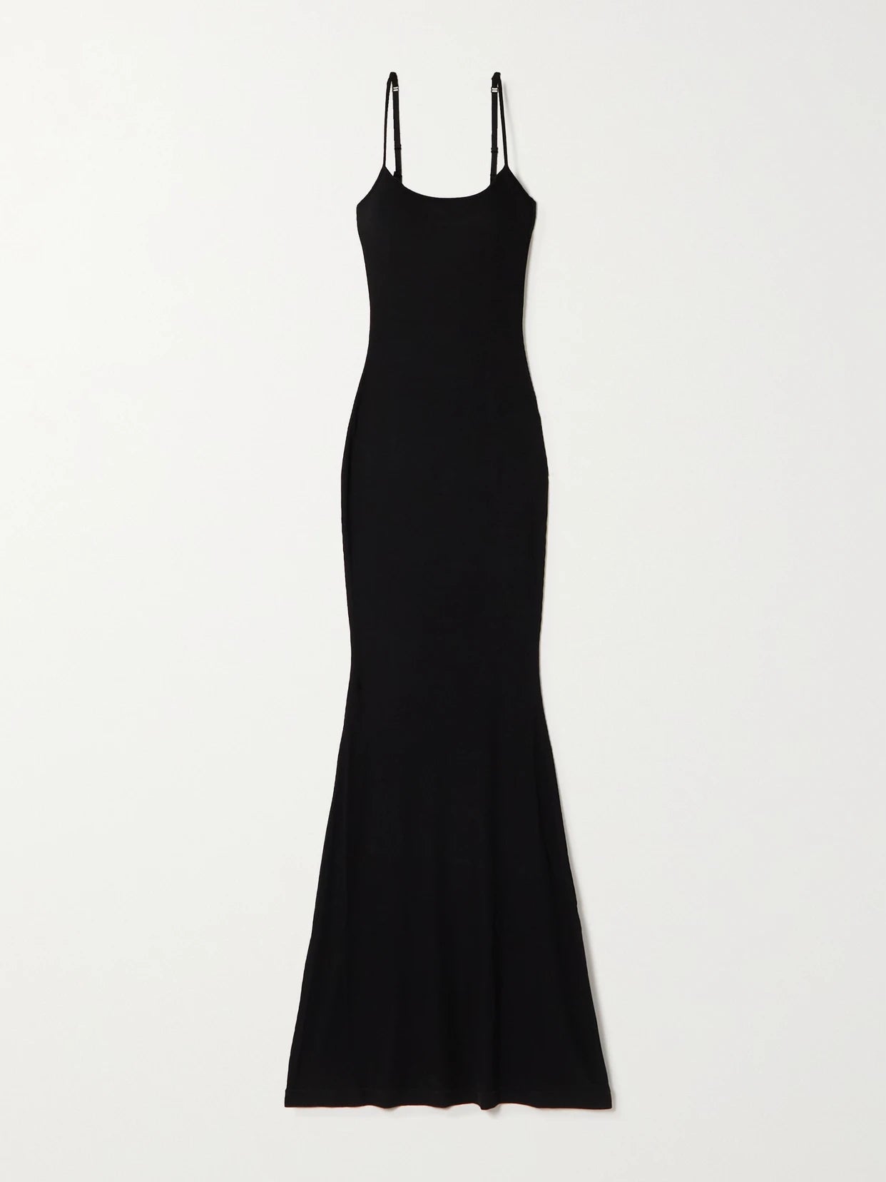 Soft Lounge Ribbed Long Stretch-modal Slip Dress - Onyx