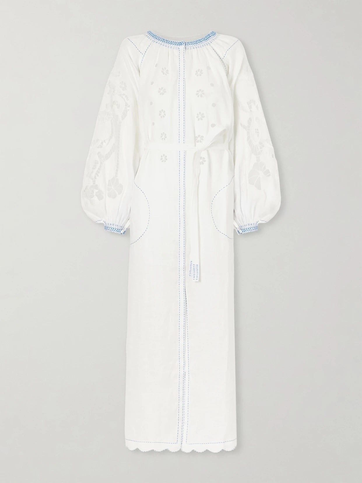 Babylon Broderie Anglaise-trimmed Linen Maxi Dress