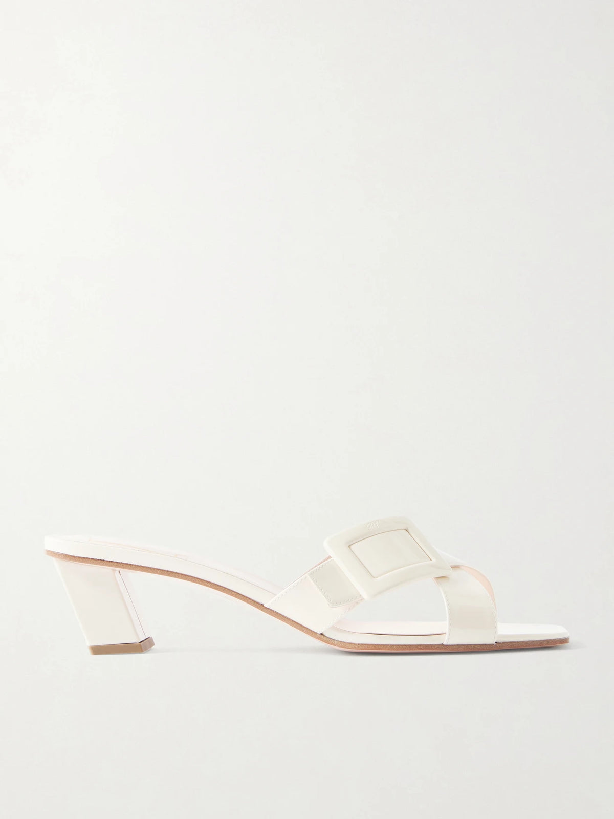45 Buckled Patent-leather Mules