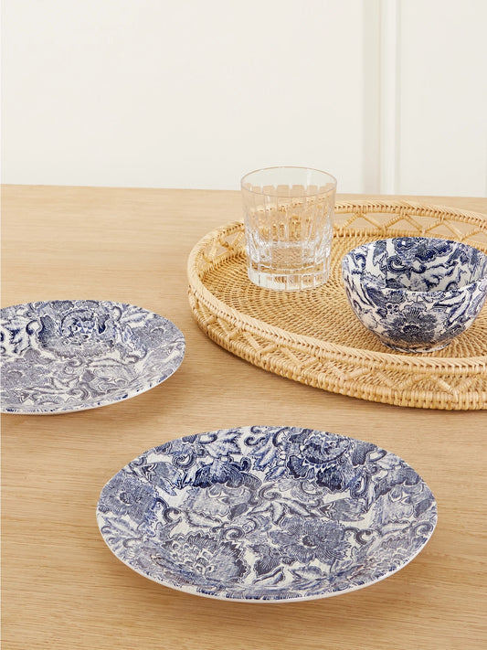 Image of Tableware. Product name - + Burleigh Faded Peony Set Of Two Painted Earthenware Plates in Multi colour by brand - Ralph Lauren Home