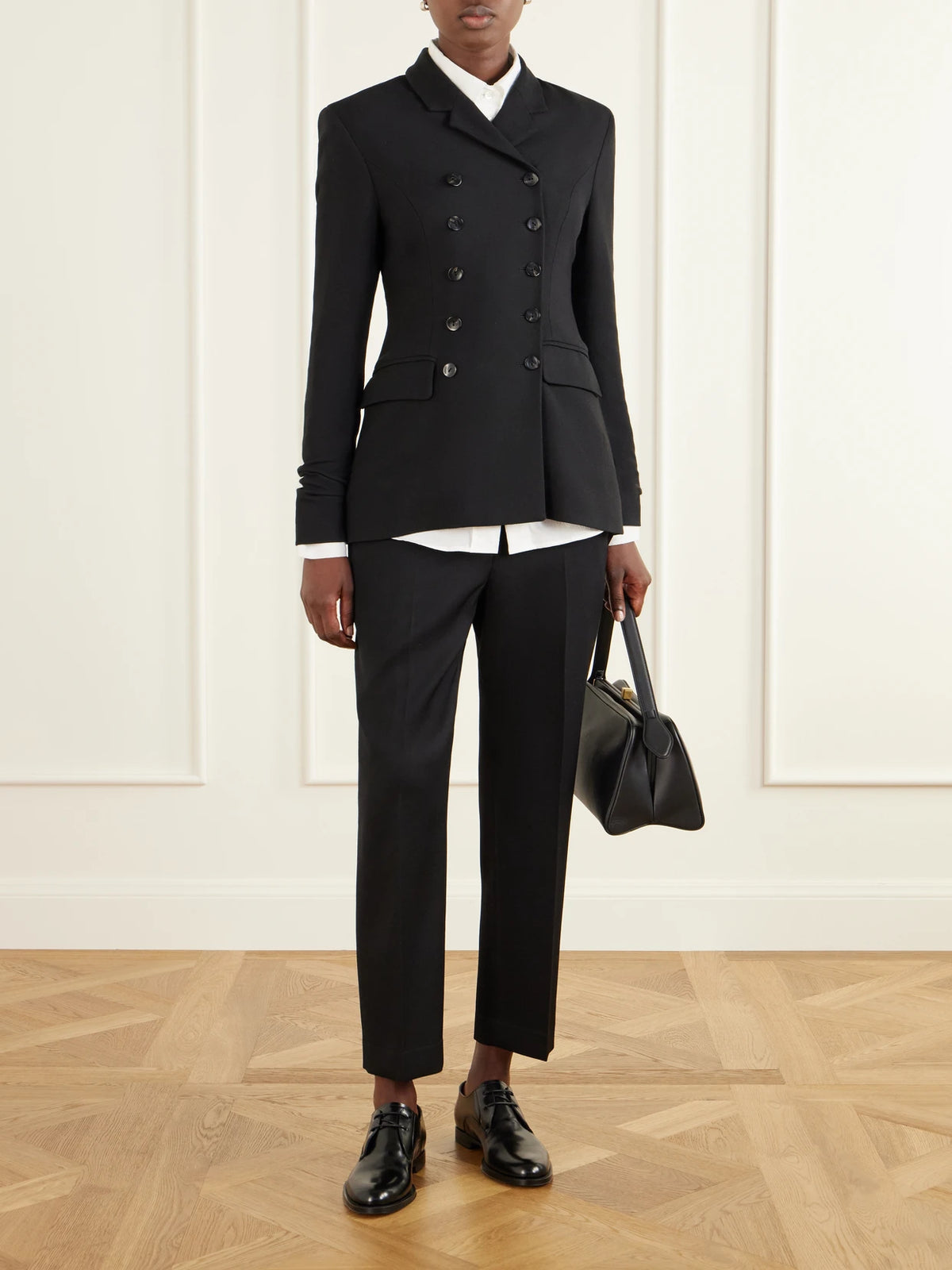 Image of Flats. Product name - Leather Moccasins in Black colour by brand - Dolce & Gabbana