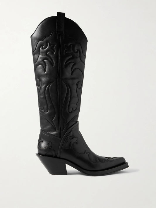 Gabriela Hearst Capitana 50 Embroidered Leather Knee Boots